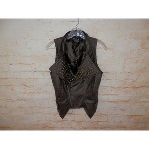 Double Zero Women XS/Small Studed Motorcycle Lined Faux Leather Vest Jacket 2530